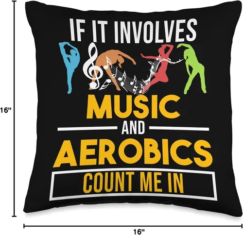 Vista 4 de Water Aerobics Fitness Instructor Expert Graphic Instructor de música y aeróbicos, para amantes del gimnasio, fitness, experto, 16 x 16 pulgadas
