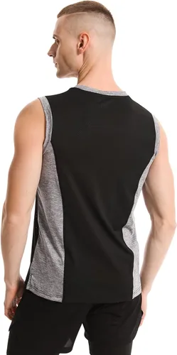 Vista 5 de AMVELOP Paquete de 4 camisetas sin mangas de entrenamiento para hombre, ajuste seco, gimnasio, entrenamiento, deportes, fitness, culturismo