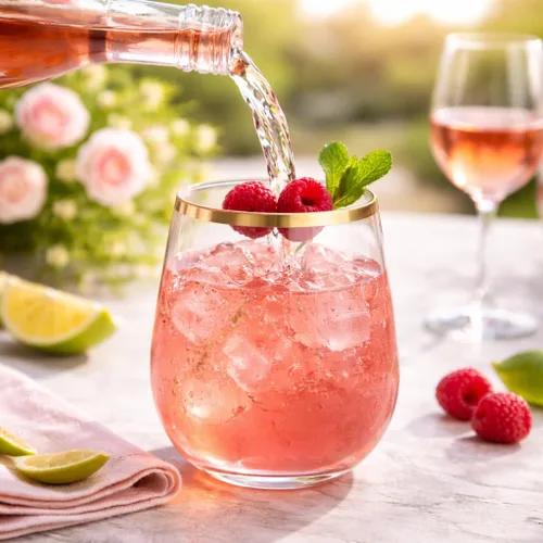 Vista 4 de Paquete de 36 copas de vino desechables de plástico sin tallo, borde dorado
