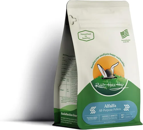 Vista 7 de Rabbit Hole Hay - Pellets de alfalfa totalmente naturales para mascotas pequeñas - 12 oz - Mezcla rica en nutrientes