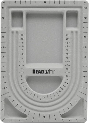 Vista 11 de The Beadsmith Mini tablero de cuentas, gris flocado, 4 canales rectos, 5 compartimentos empotrados, 7.75 x 11.25 pulgadas, tableros de diseño