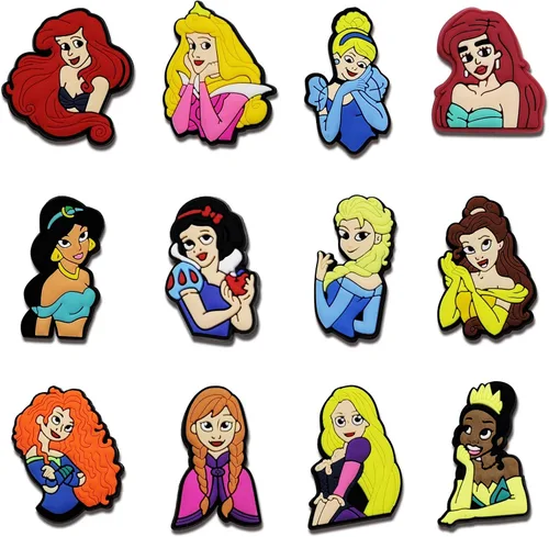 Vista 3 de 25 dijes de princesa cocodrilo para decoración de zapatos, decoración de fiesta para niños, niñas y mujeres, regalos de zapatos, se adaptan a