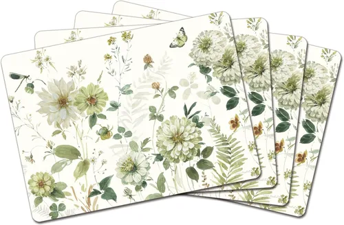 Vista 16 de Manteles Individuales Decorativos Premium de Tablero Duro para Mesa Jardín de Medianoche Negro y Blanco Paquete de 4 Fabricado en los Estados Unidos