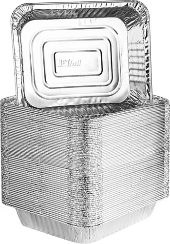 Vista 8 de PLASTICPRO Bandejas desechables de papel de aluminio 9 x 13, tamaño medio profundo, para hornear - Utensilios de cocina perfectos para hornear