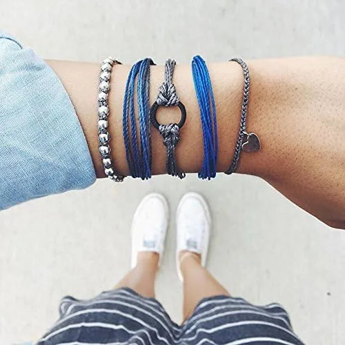 Vista 5 de Pura Vida - Pulsera sólida 100 % impermeable, hecha a mano con dije revestido y correa ajustable