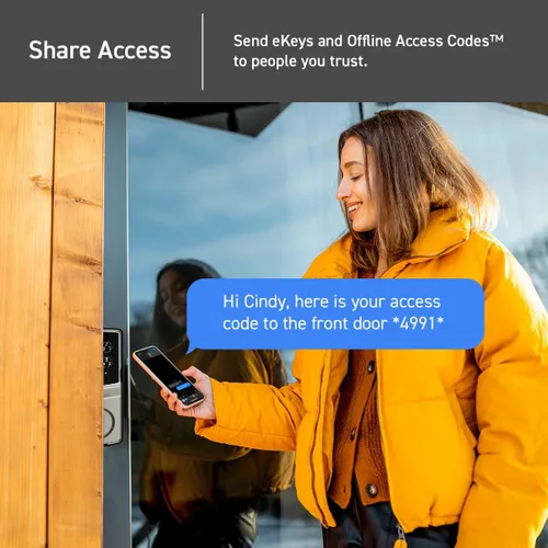 Vista 4 de Lockly Secure Plus, cerrojo inteligente Bluetooth, cerradura de puerta de entrada sin llave, teclado PIN Genie®, sensor biométrico de huellas