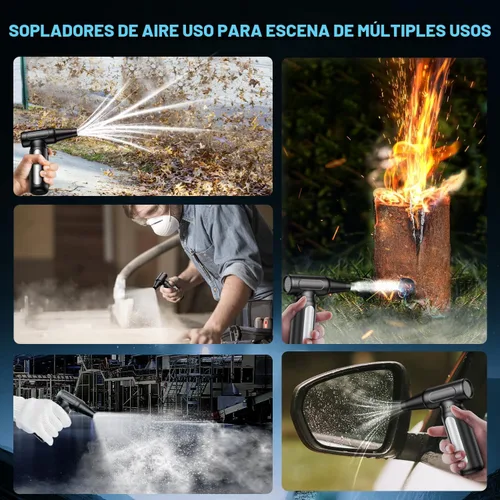 Vista 8 de Plumero eléctrico de aire comprimido, plumero de aire inalámbrico recargable para PC, limpieza de teclado y electrónica, reemplaza las latas de aire