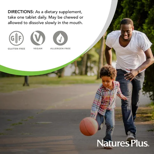 Vista 6 de Pastillas masticables de hierro con vitamina C Nature's Plus, 90 unidades, 97467034211, 1, 1