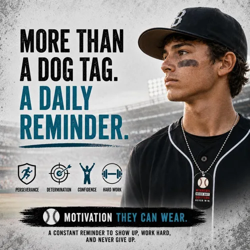 Vista 3 de Inkstone Collares de béisbol con etiqueta de perro Motivacional Be The Game Changer Paquete de 12 Regalo alentador para estudiantes, equipos