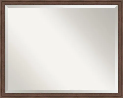 Vista 51 de Amanti Art Espejo de baño marrón para sobre lavabo, espejo rectangular de 24x20 Caleb Brown para tocador, marco rústico pequeño de estilo campestre