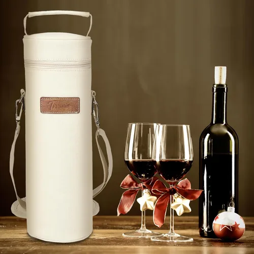 Vista 6 de Tirrinia - Bolsa enfriadora de botellas de vino individual Beige