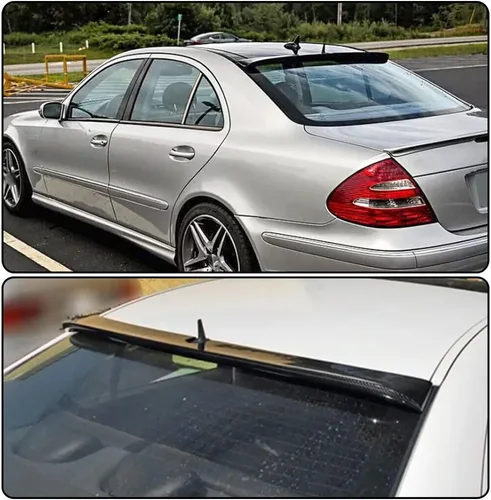 Vista 3 de Alerón trasero compatible con Mercedes Benz Clase E W211 E300 E350 E430 E500 E550 E55 E63 AMG Sedan 2002-2006 Fibra de carbono personalizada CF