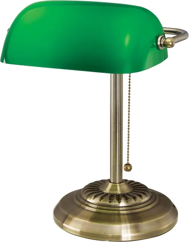 Vista 7 de V-LIGHT - Lámpara CFL de escritorio estilo tradicional de banquero, Bronce antiguo Compatible with 13W CFL or 10W LED Bulb Pivoting Shade