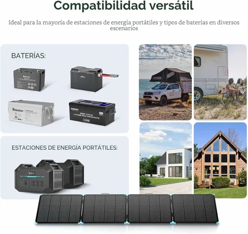 Vista 4 de Renogy Maleta de panel solar de 800 W, paneles solares plegables portátiles dobles de 400 W para estación de energía, campamento de caravana