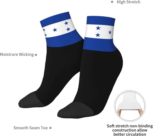 Vista 7 de GDJF Calcetines tobilleros con bandera de Honduras de verano, corte bajo, deportivos, cómodos, transpirables, casuales, para hombre y mujer, 1, 1