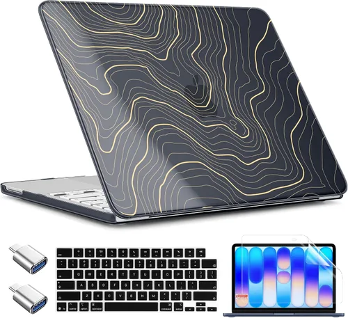 Vista 11 de TWOLSKOO Funda para MacBook Neo de 13 pulgadas 2026 A3404 A18 Pro Chip, funda rígida de plástico con adaptador tipo C, 2 fundas para cámara web
