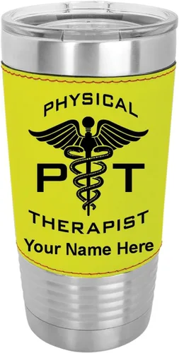 Vista 14 de LaserGram Taza aislada al vacío de 20 onzas, fisioterapeuta PT, grabado personalizado incluido (piel sintética, estilo béisbol)