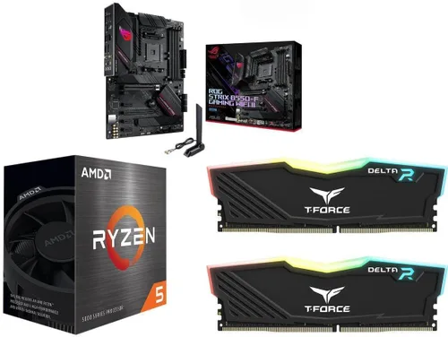 Vista 17 de NEWEGG Combo de memoria CPU de placa base -B550M-A con CPU Ryzen 5 5500 de 6 núcleos de 3.6 GHz y 16 GB (2 x 8 GB) 288 pines PC RAM DDR4 3200 AMD