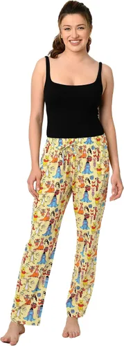 Vista 7 de Disney Pantalones de descanso para mujer, pantalones de pijama de algodón con estampado completo