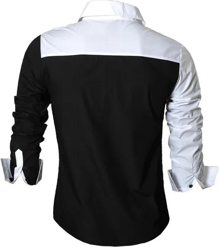 Vista 20 de jeansian - Camisas de manga larga de ajuste entallado para hombre (8397), con botones, informales y de vestir.