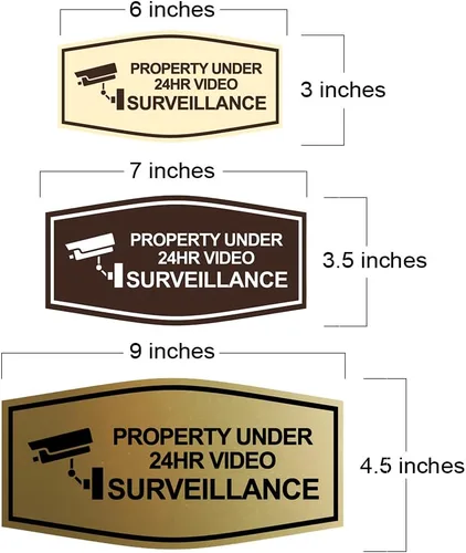 Vista 5 de Fancy Property - Señal de videovigilancia (cámara) de menos de 24 horas (negro) - Pequeño (paquete de 1)