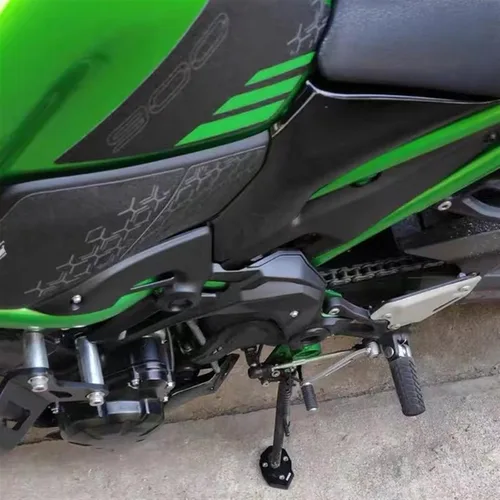 Vista 2 de Moto Kickstand - Extensión de pie lateral para Kawasaki Z900SE Z900 Z650RS Z 900SE 900 650RS Soporte Ampliar Placa de soporte (Color A: Negro)