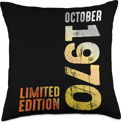 Vista 4 de Since October 1970 Retro 1970 Vintage 1970 October Throw Pillow