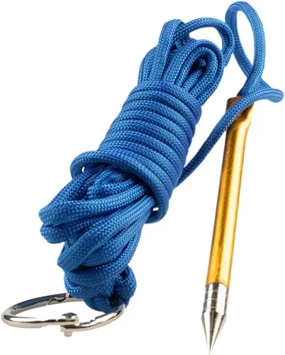 Vista 5 de Ensartador/Porta-pescados Paracord de 10 Pies 550lb con Aguja de Enhebrado de Metal y Anillo Partido de 1 Pulgada