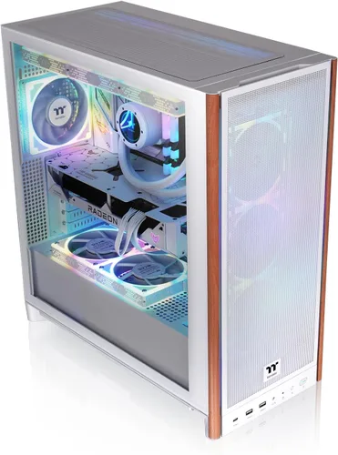 Vista 2 de Thermaltake S370 WS; Chasis de torre media; moldura frontal de madera; ventiladores de 0.157 x 4.724 in incluidos; espacio libre de GPU de 16.142