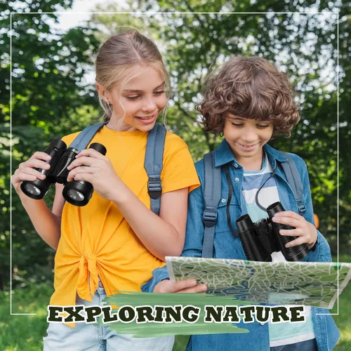 Vista 6 de Libima 24 prismáticos compactos educativos a granel con telescopio de cuerda para el cuello para aprender observación de aves, camping, senderismo