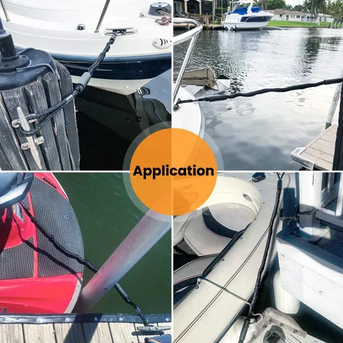 Vista 5 de Líneas de muelle elástico para barco, cuerda de amarre para barcos, accesorios de barco, cuerdas de acoplamiento PWC para barcos, pontón, moto