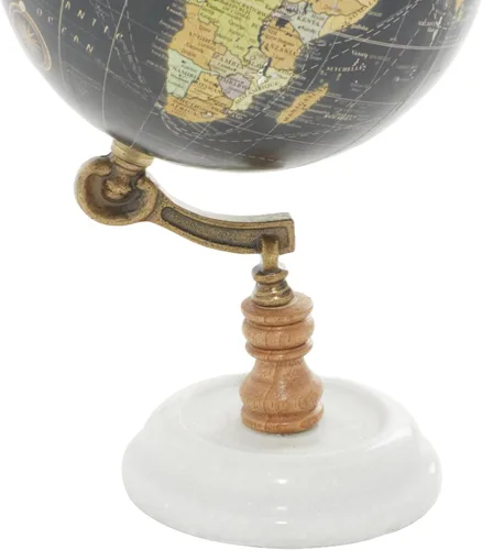 Vista 4 de Deco 79 Globo de mármol con base de mármol, 7 x 7 x 11 pulgadas, negro