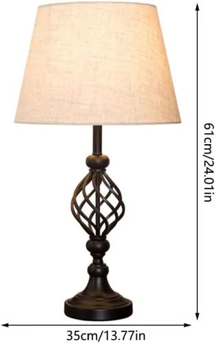 Vista 2 de Lamp for Desk Simple Retro Black Iron Table Lamp Living Room Decorative Lamp Bedroom Bedside Table Lamp Study Lighting Lamp Desk Lamps for Home