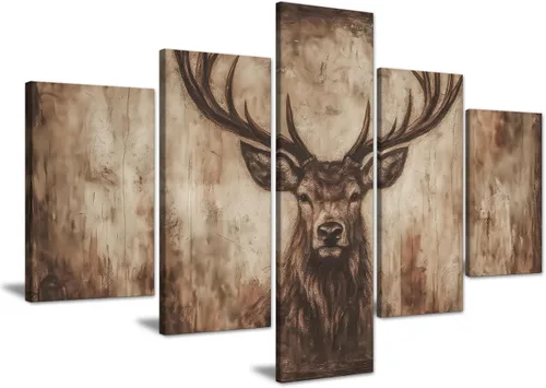 Vista 16 de 5 piezas de pintura sobre lienzo ardiente de fénix dibujado en estilo heráldico fuego fénix arte de pared vintage impresiones obras de arte arte