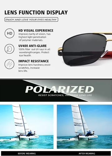 Vista 3 de KINGSEVEN Gafas de los hombres marca diseñador aluminio magnesio sol gafas para hombres polarizado espejo lente gafas mujeres 724
