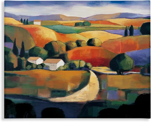 Vista 11 de Modern Rolling Hills, 10 x 15 Inch Mounted Print on Wall Plaque