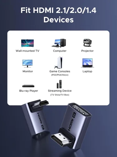 Vista 6 de UGREEN 10K 8K @60Hz HDMI 2.1 Adaptador de ángulo recto macho a hembra 2