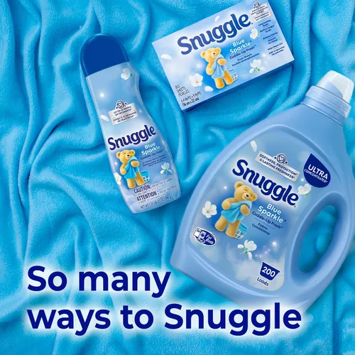 Vista 7 de Snuggle Líquido suavizante de tela, ultra concentrado, 80 onzas, 200 cargas medias, acondicionador de tela Blue Sparkle de larga duración, suaviza