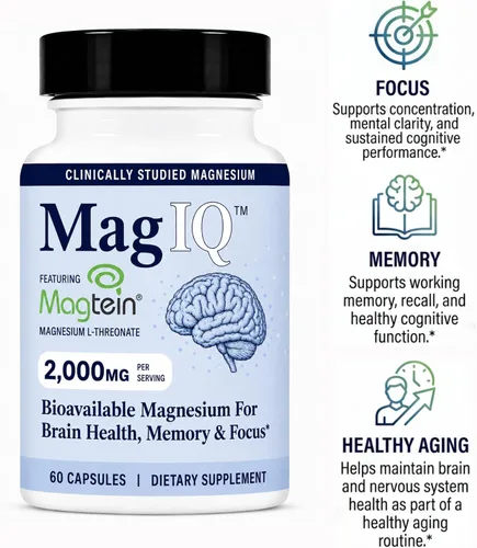 Vista 6 de Utzy Naturals MagIQ Apoyo cognitivo, calma y sueño 60 cápsulas