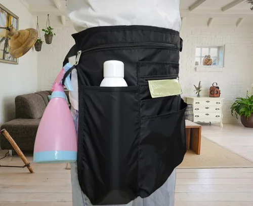 Vista 7 de Bafelia Delantal de limpieza impermeable con 8 bolsillos, suministros de uniforme de limpieza, delantal de trabajo duradero para disfraz