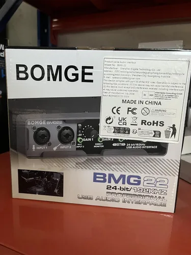 Vista 9 de BOMGE Interfaz de audio USB (32 bits/192 kHz) con XLR, alimentación fantasma, monitoreo directo, Loopback para grabación de PC, transmisión