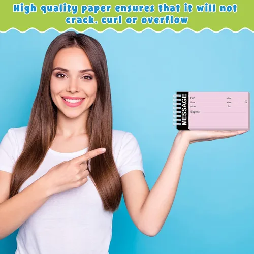 Vista 5 de Gueevin 4 unidades de 2 partes de teléfono sin carbono libro de mensajes encuadernado en espiral, libro de formularios de mensajes de teléfono, 5.5