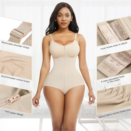 Vista 3 de FeelinGirl Body moldeador de fajas con control de abdomen para mujer con cremallera