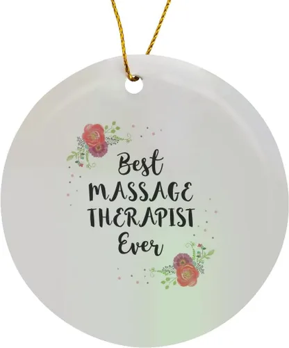Vista 8 de 3dRose Adorno de copo de nieve - Floral Best Massage Therapist Ever Watercolor Pink Flower Masajista - 3 pulgadas (ORN_315966_1)