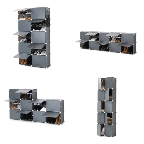 Vista 14 de Zapatero Modular Portátil InnovaGoods Gris