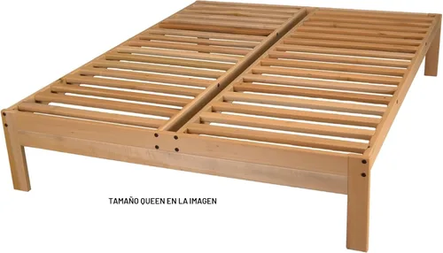 Vista 3 de Marco de cama Nomad, plataforma de madera sólida, Madera Noble, Madera clara