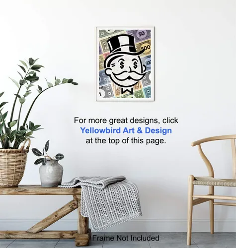 Vista 6 de Arte de pared de empresario – Decoración de pared para la oficina en casa – Arte motivacional – Póster de Alec Monopoly Style Print – Decoración