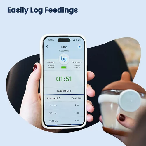 Vista 5 de Veba Smart Baby Bottle Monitor® [COMO SE VISTO EN Shark Tank], rastreador inteligente de leche, esenciales para la alimentación del bebé