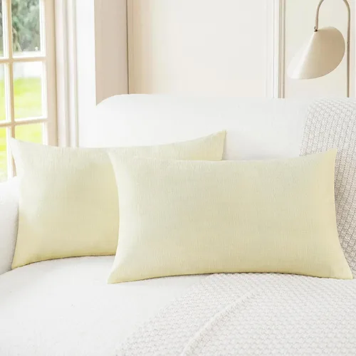 Vista 68 de CaliTime - Paquete de 2 fundas de almohada acogedoras para sofá, decoración del hogar, felpilla suave teñida sólida, 16 x 16 pulgadas, marrón Marrón