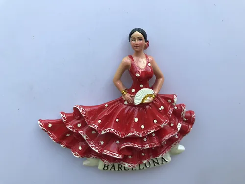 Vista 8 de 3D Flamenco Bailarín Barcelona España Imán Refrigerador Imán Viaje Pegatina Recuerdos, Resina Hogar Y Cocina Decoración, España Imán De Nevera De